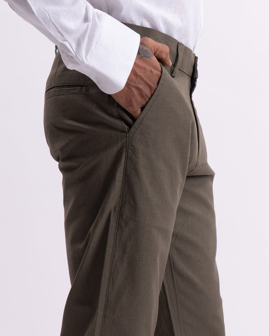 Holiday Tailored Chinos In Pine Olive