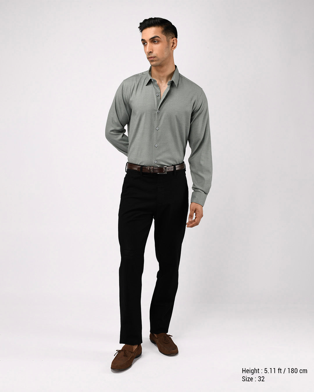 Linen Feel Premium Cotton Chinos In Black