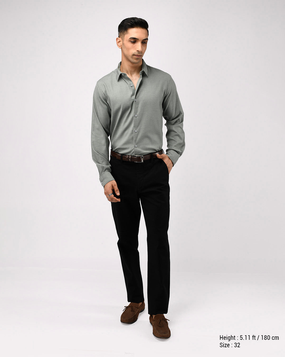 Linen Feel Premium Cotton Chinos In Black