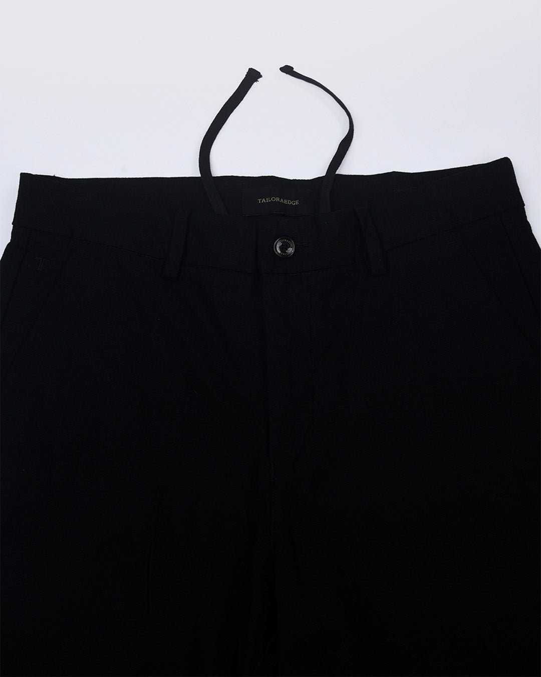 Linen Feel Premium Cotton Chinos In Black