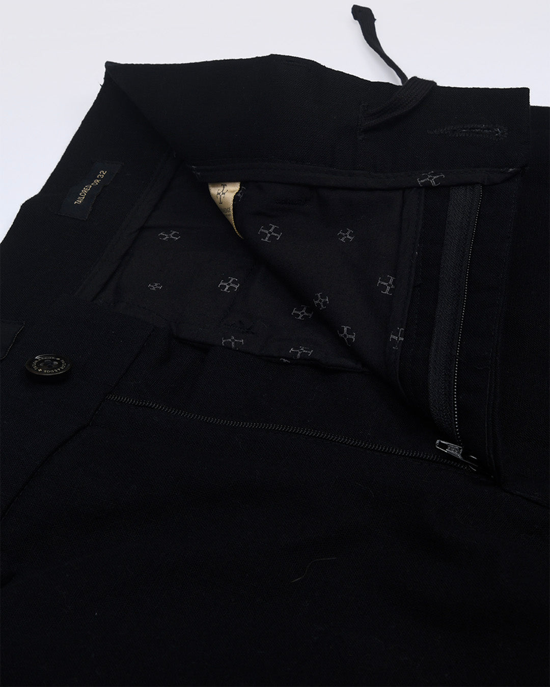 Linen Feel Premium Cotton Chinos In Black