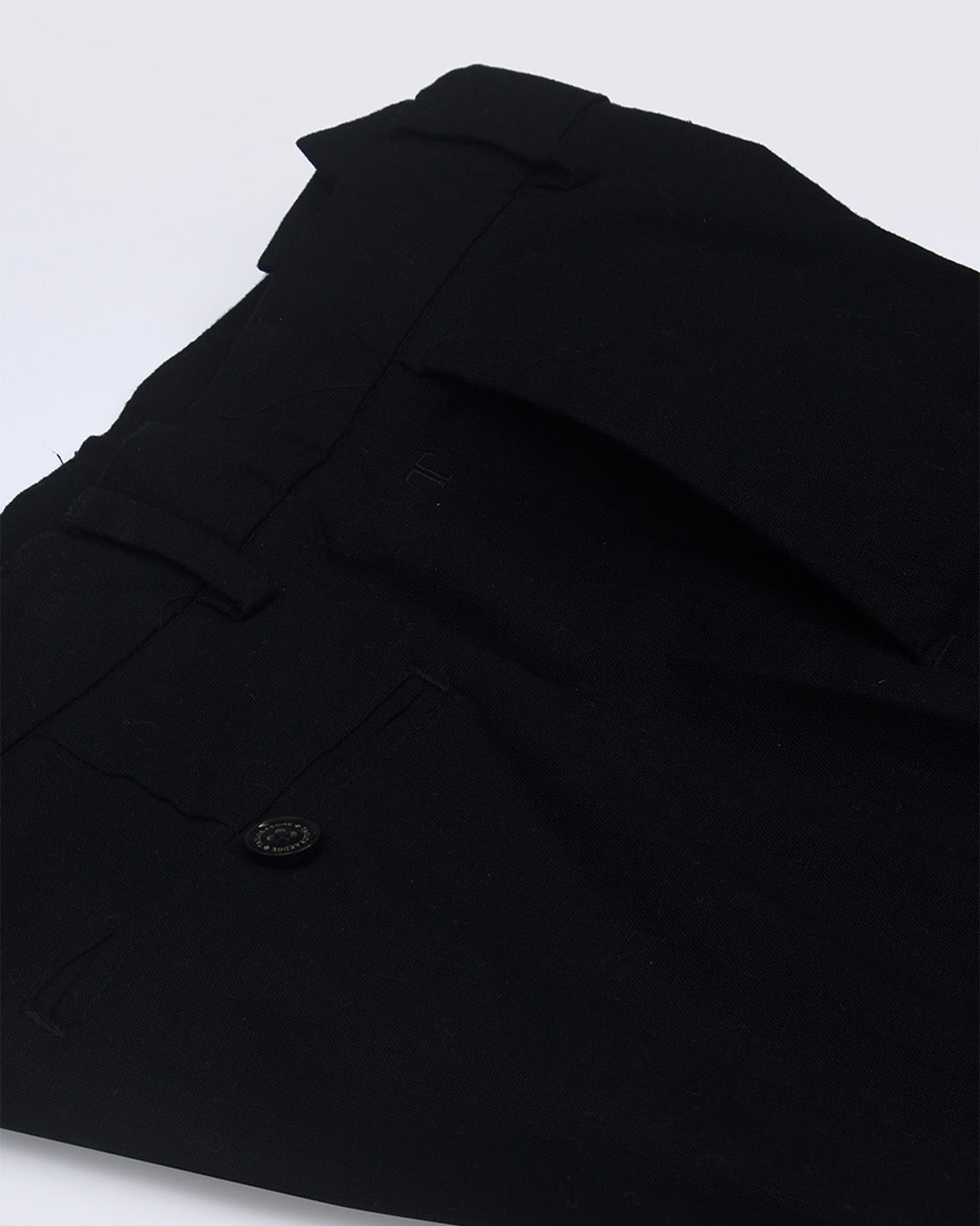 Linen Feel Premium Cotton Chinos In Black
