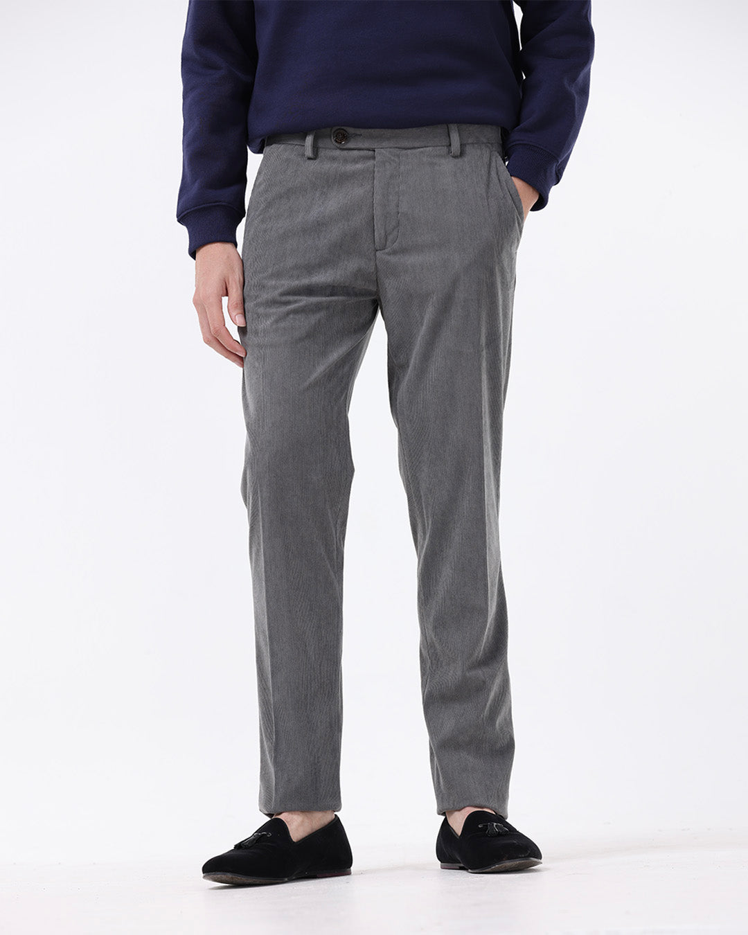 Statement Corduroy Trouser In Grey