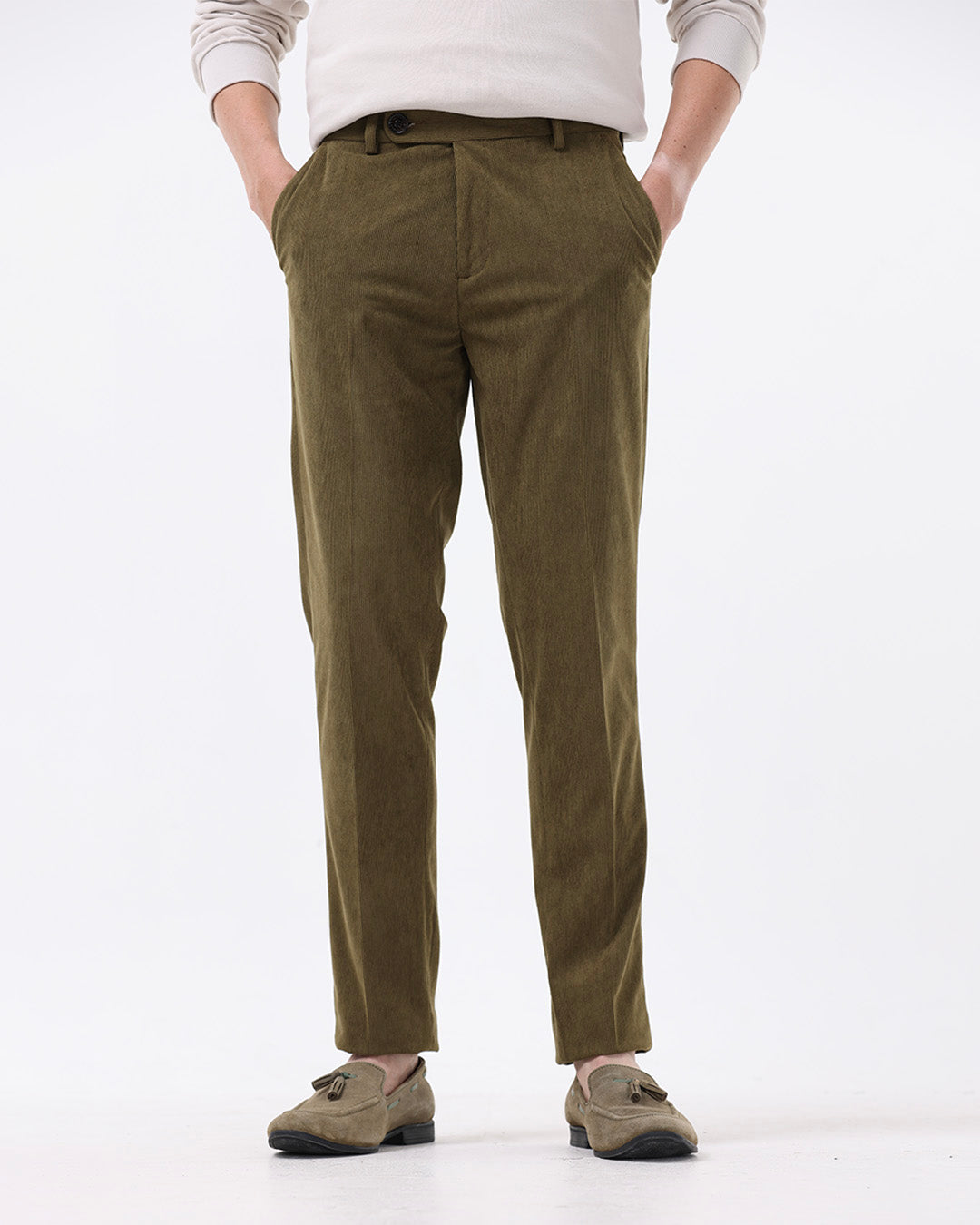 Statement Corduroy Trouser In Oak