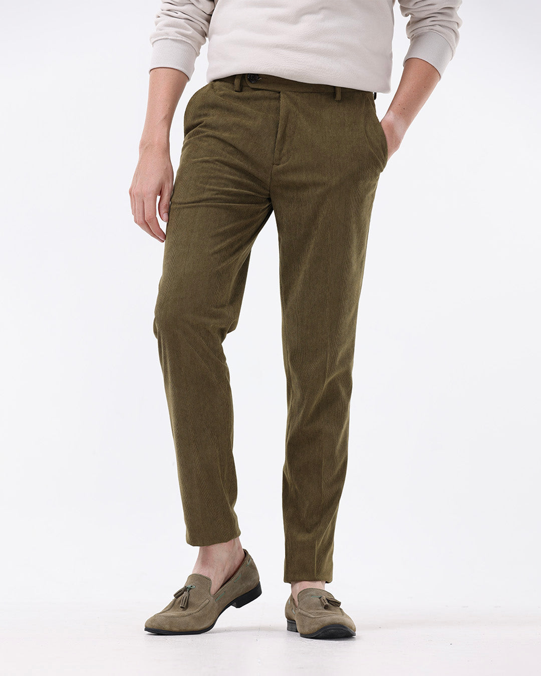 Statement Corduroy Trouser In Oak