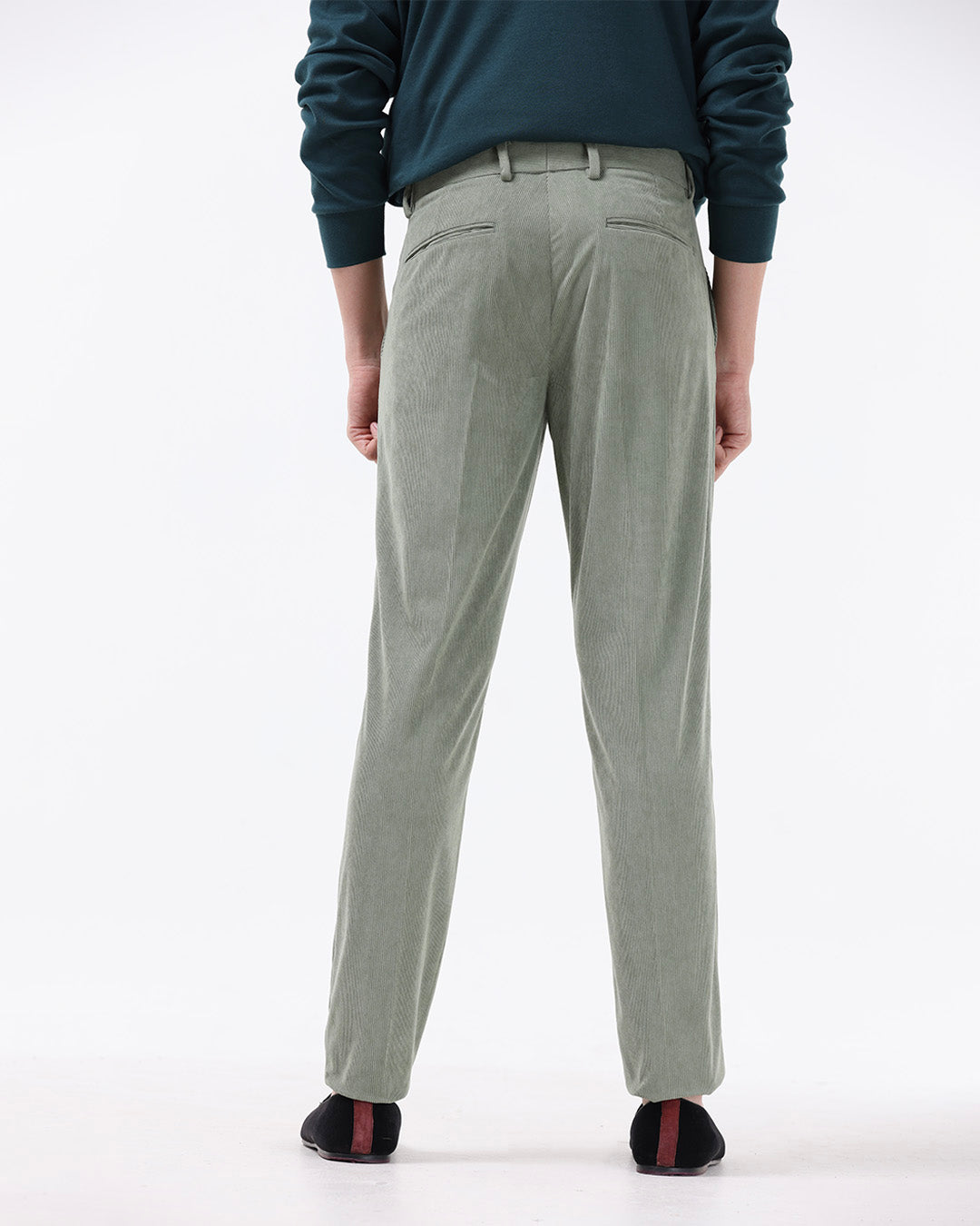 Statement Corduroy Trouser In Light Olive