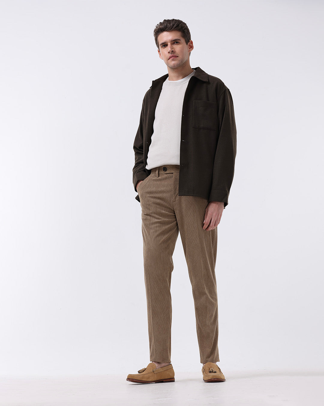 Statement Corduroy Trouser In Khaki