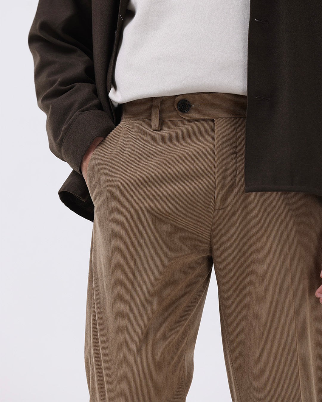 Statement Corduroy Trouser In Khaki
