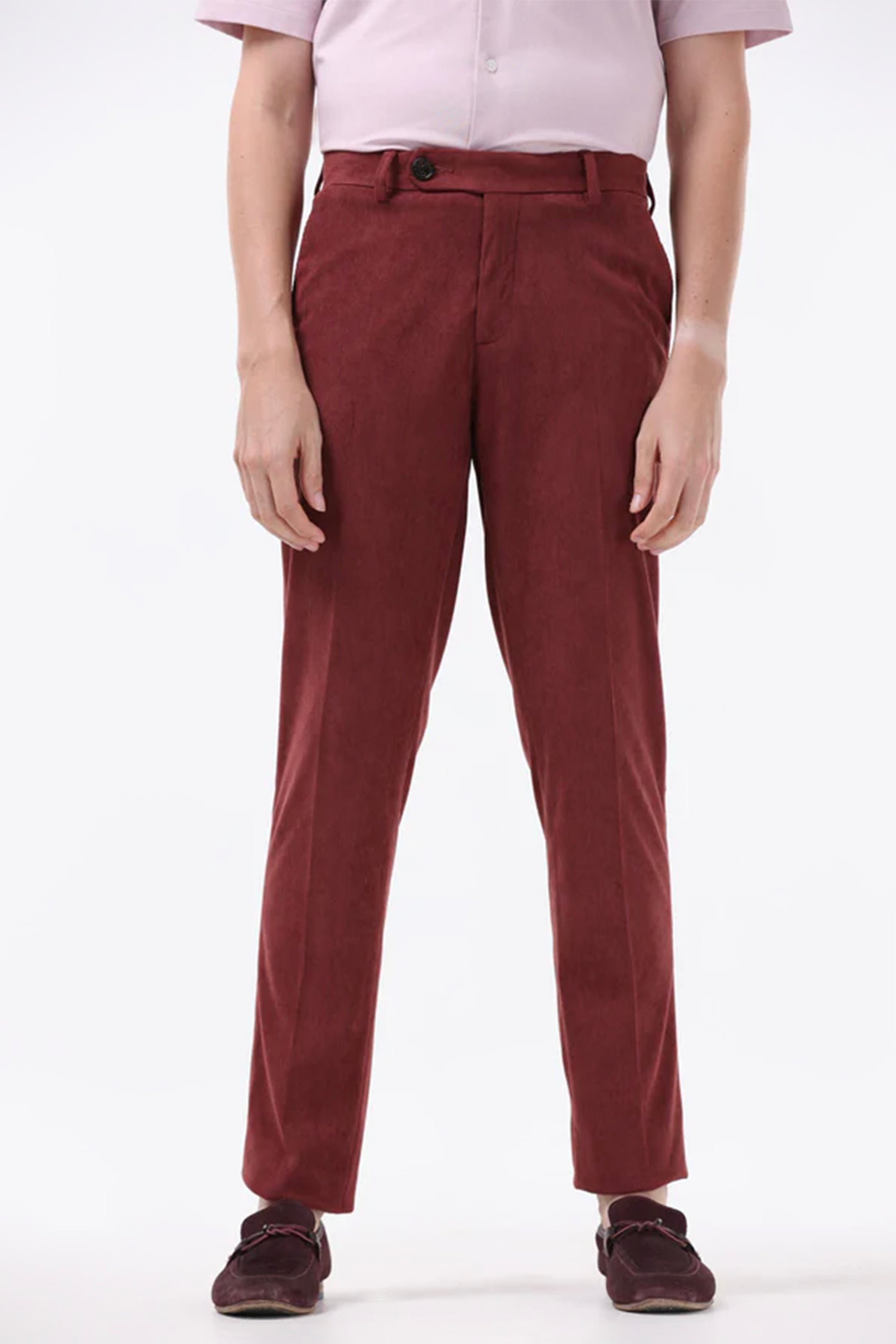 Statement Corduroy Trouser In Wine