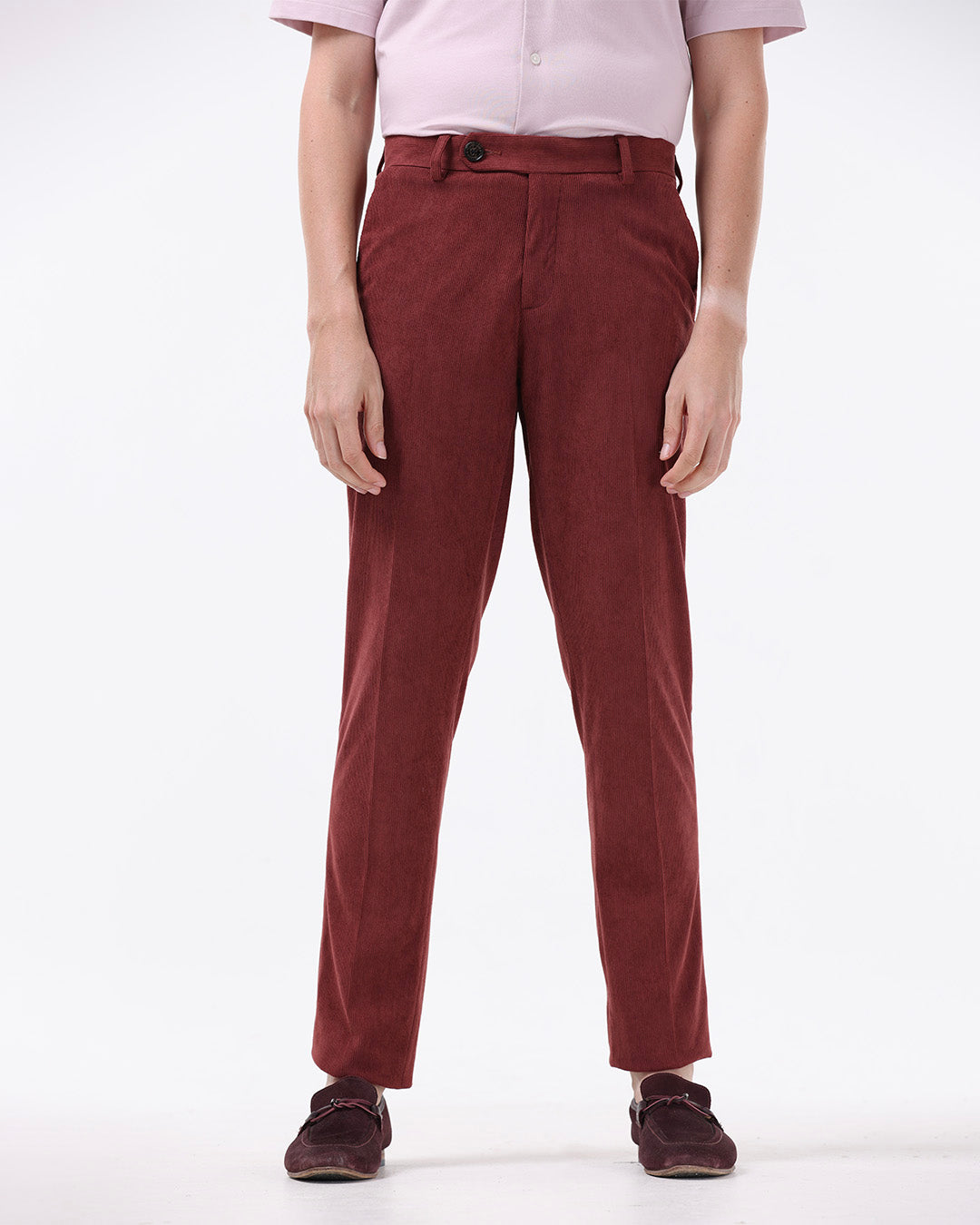 Statement Corduroy Trouser In Wine