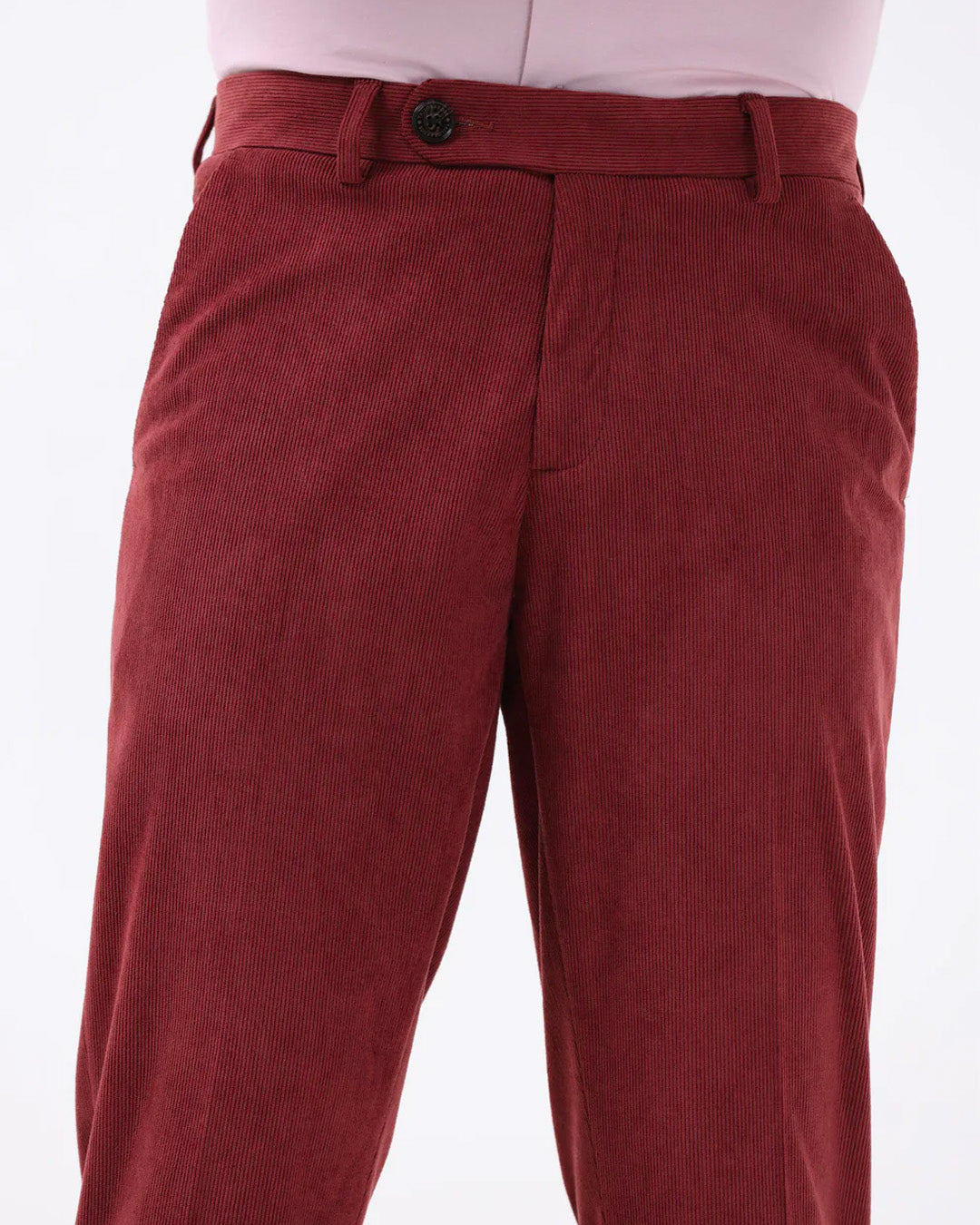 Statement Corduroy Trouser In Wine