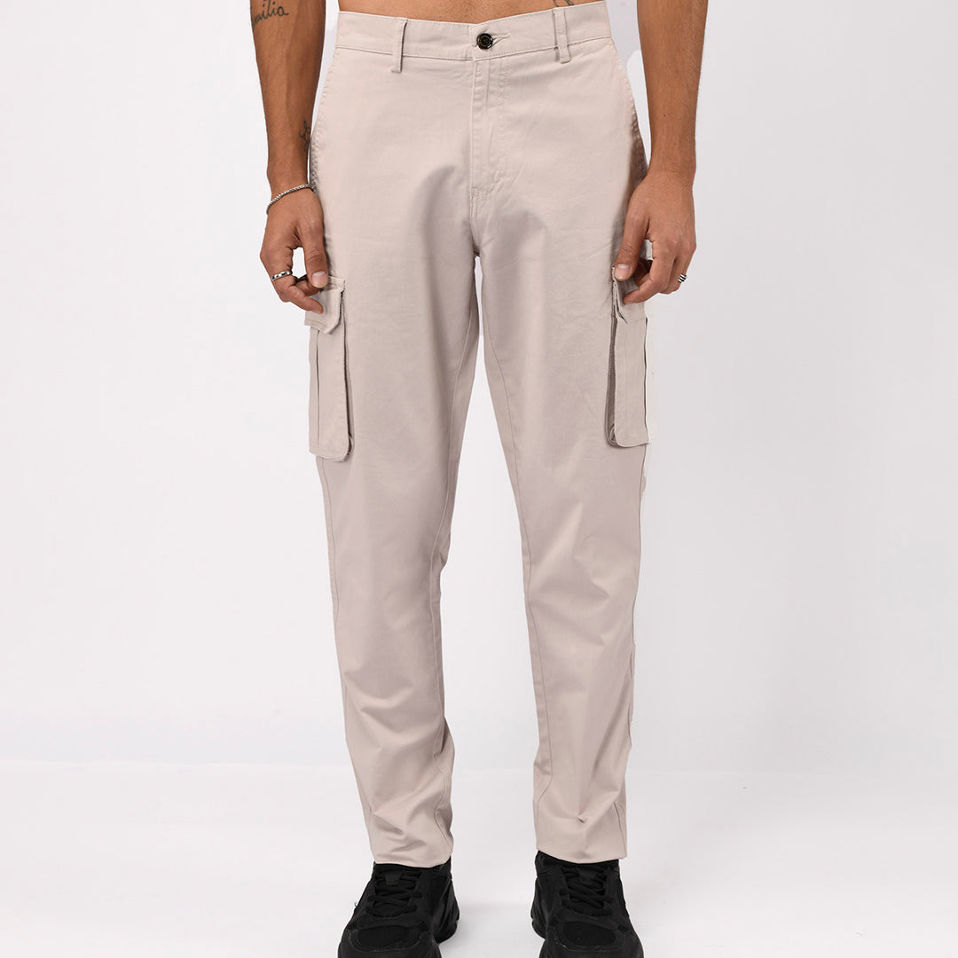 Elevated Twill Tailored Cargo Pant In Ecru