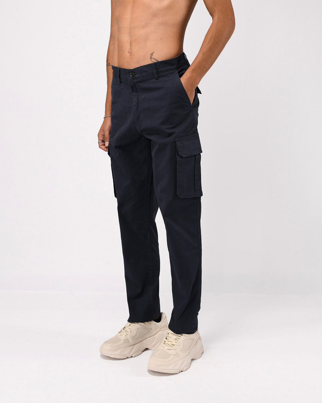 Elevated Twill Tailored Cargo Pant In Navy