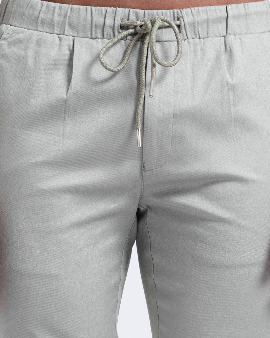 Rich Cotton Flexi Waist Ankle Pant In Grey