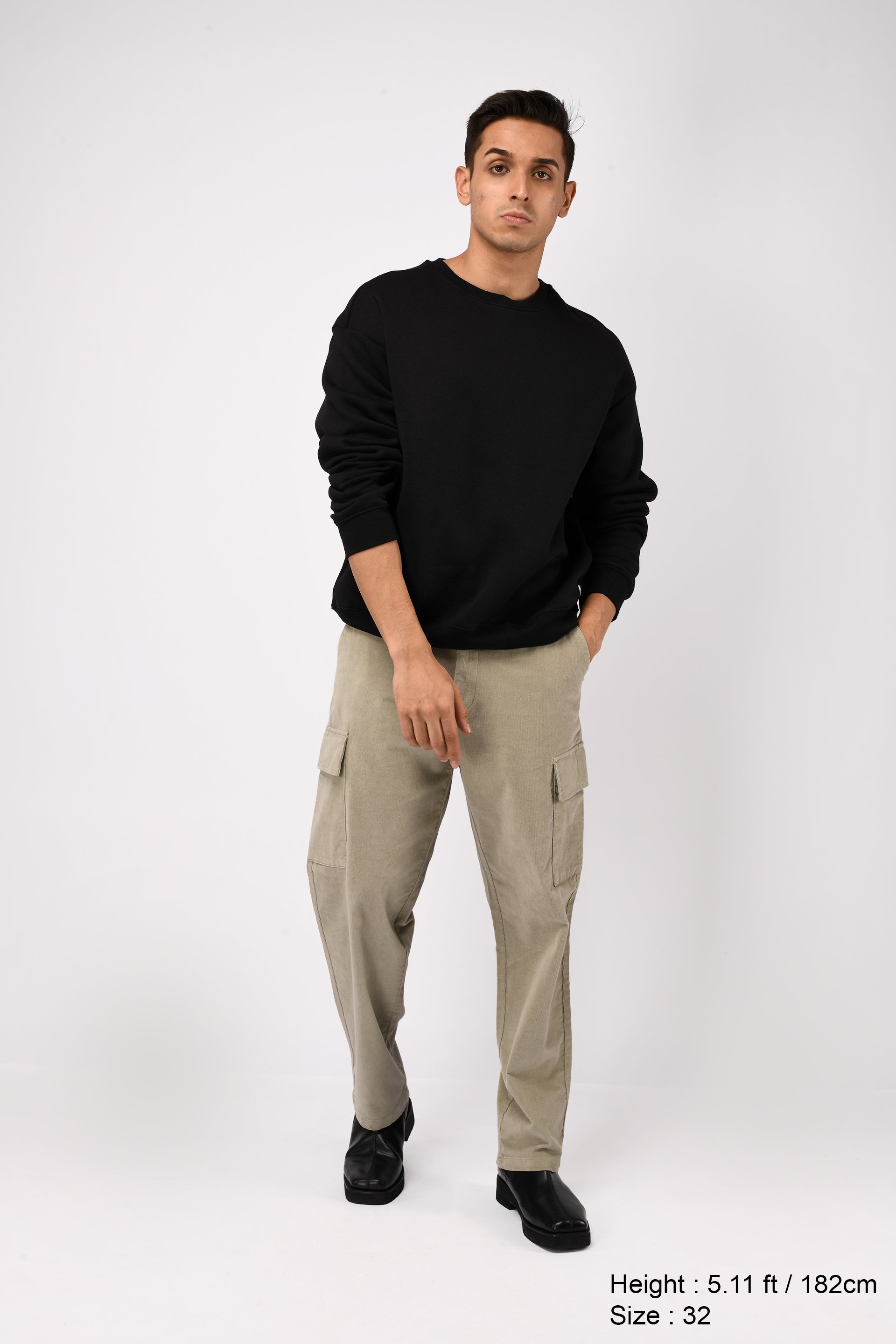 SOFT CORDUROY RELAXED CARGO PANTS