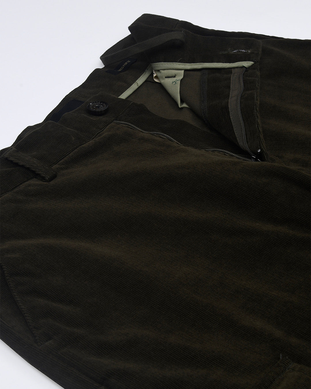 Soft Corduroy Relaxed Cargo Pants In Dark Olive