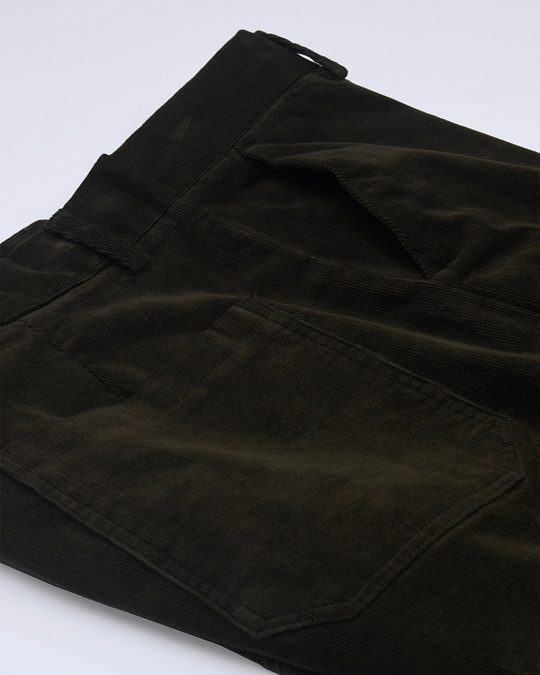 Soft Corduroy Relaxed Cargo Pants In Dark Olive