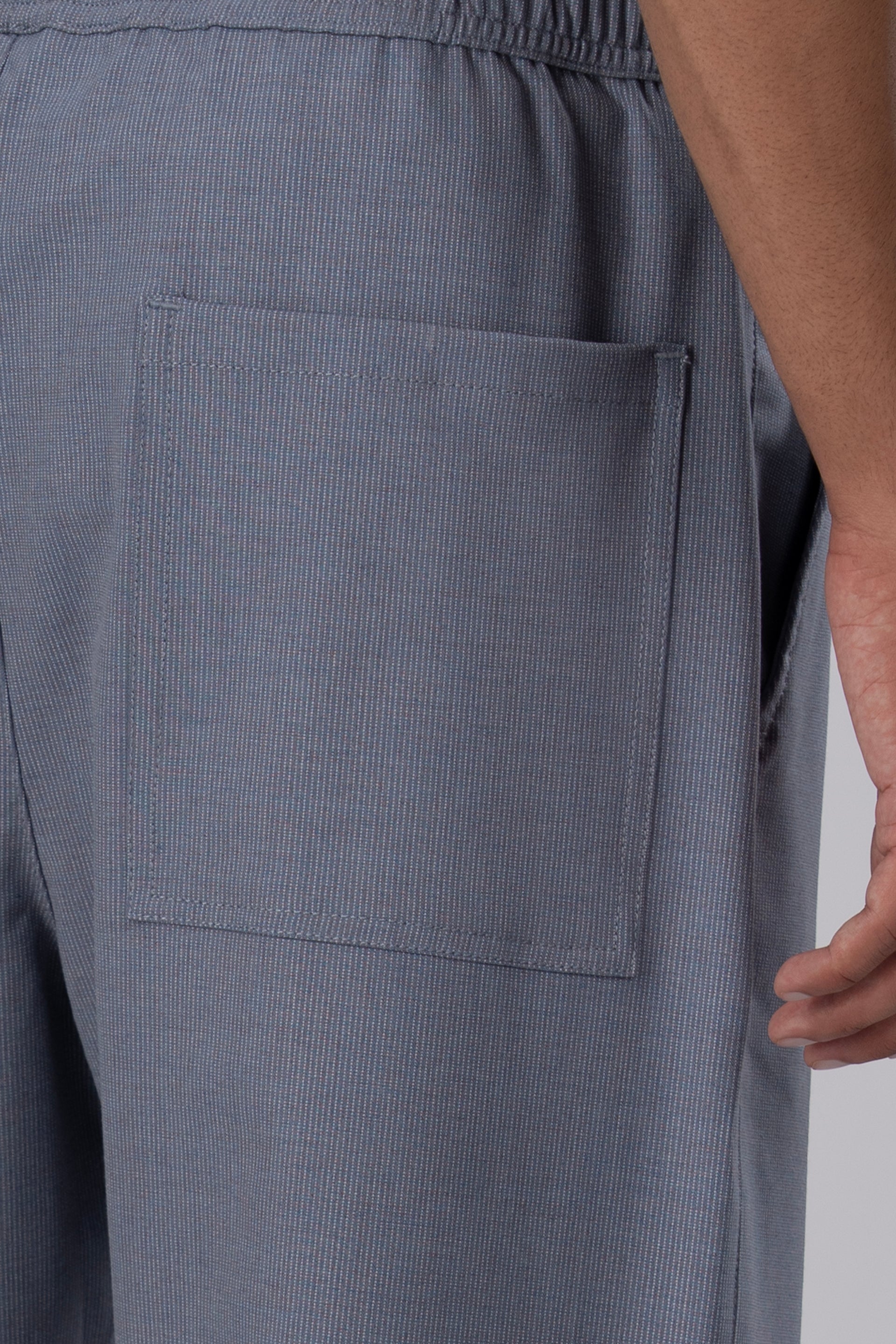 Easy Iron Striped Flexiwaist Relaxed Trouser In Blue
