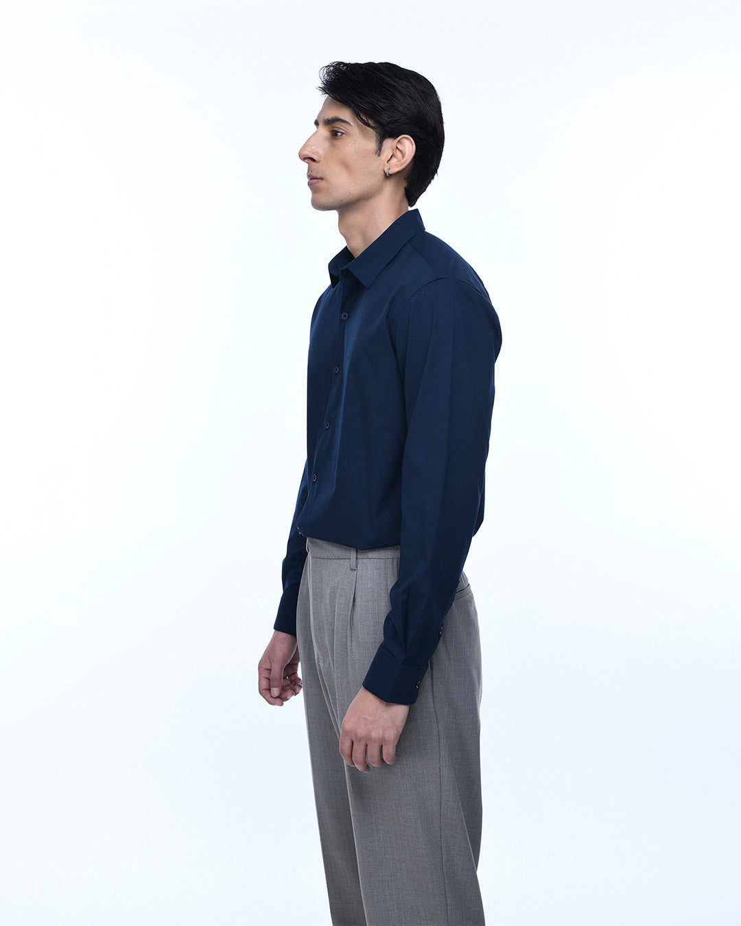 Easy Iron Office Stretch Shirt In Blue
