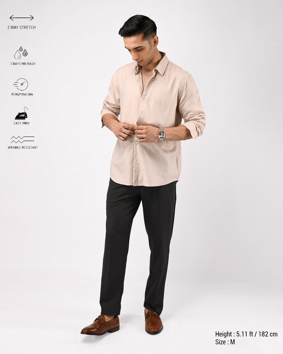 Soft Lyocell Melange Shirt In Cream