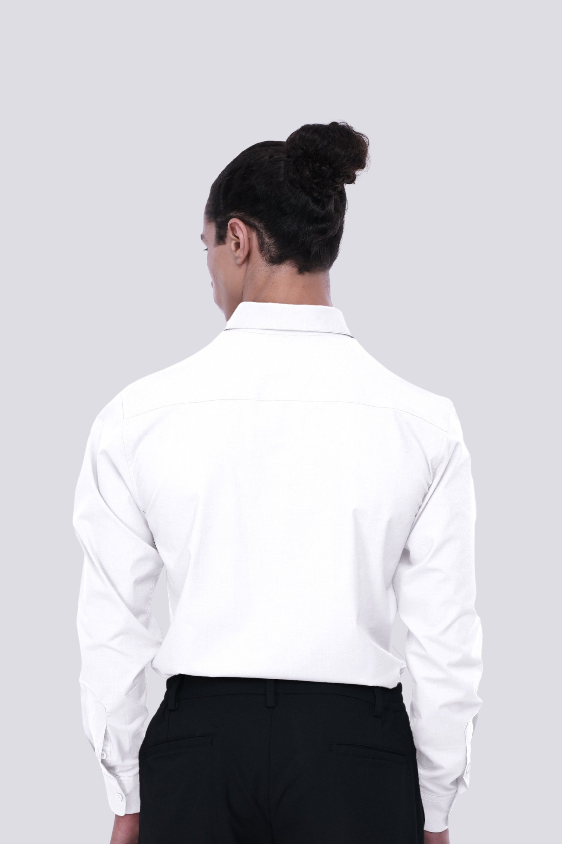 Easy Iron Office Stretch Shirt In White