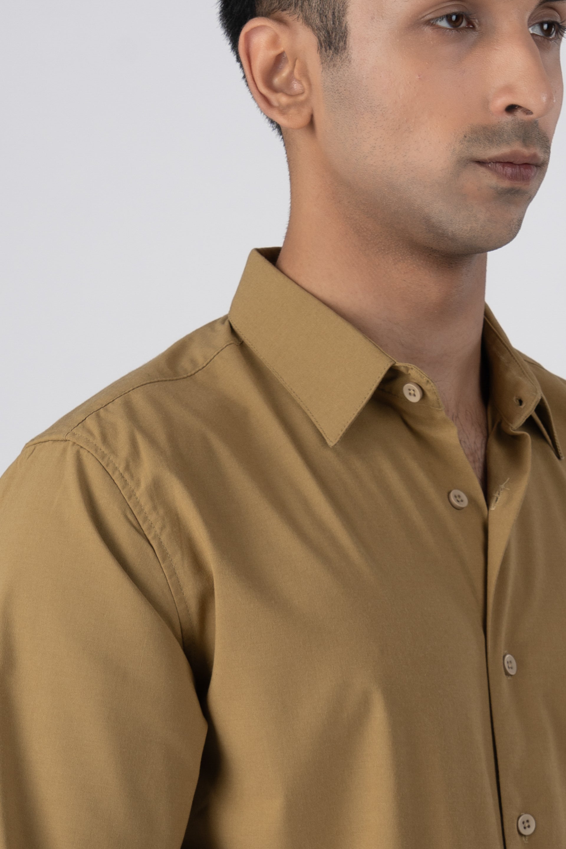 Easy Iron Office Stretch Shirt In Yellow