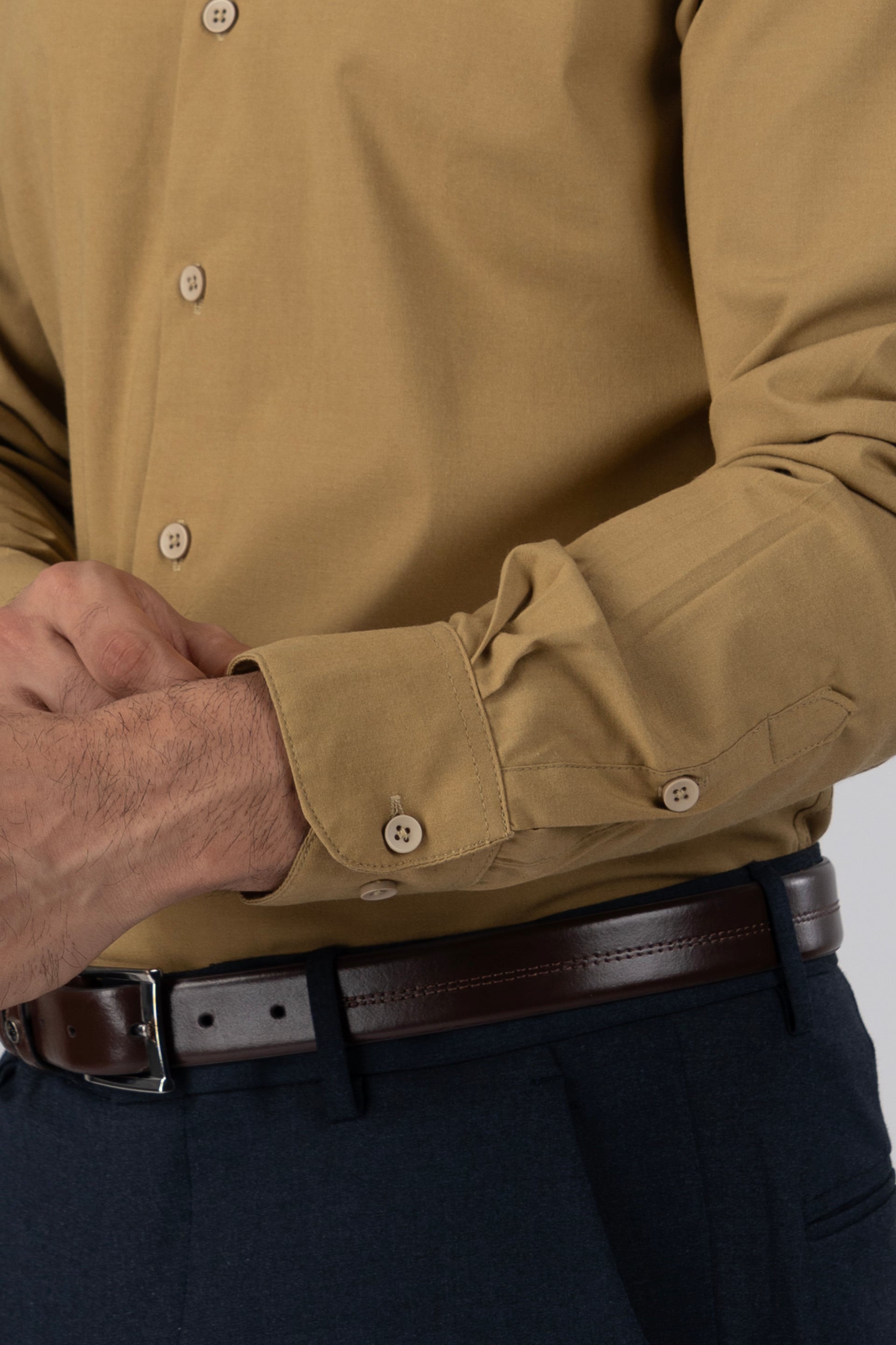 Easy Iron Office Stretch Shirt In Yellow