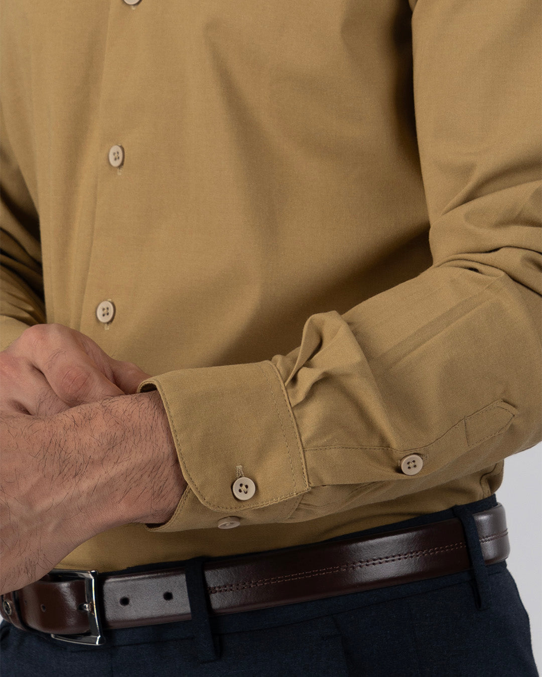 Easy Iron Office Stretch Shirt In Yellow