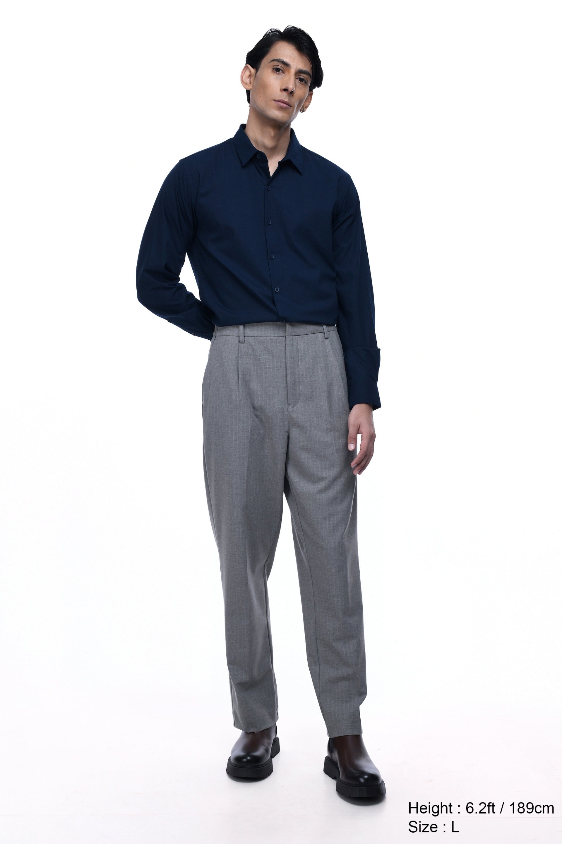 Easy Iron Office Stretch Shirt In Blue