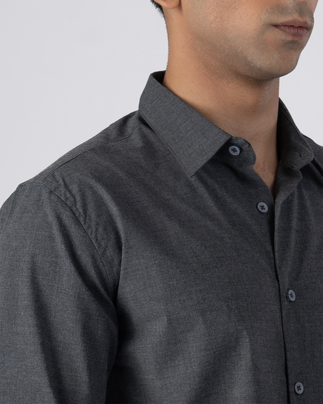 Easy Iron Office Stretch Shirt In Grey