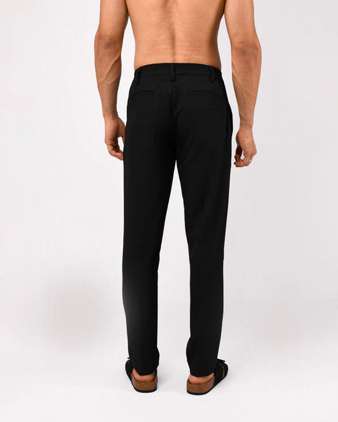 Soft Iron Flexi Tailored Trouser In Black