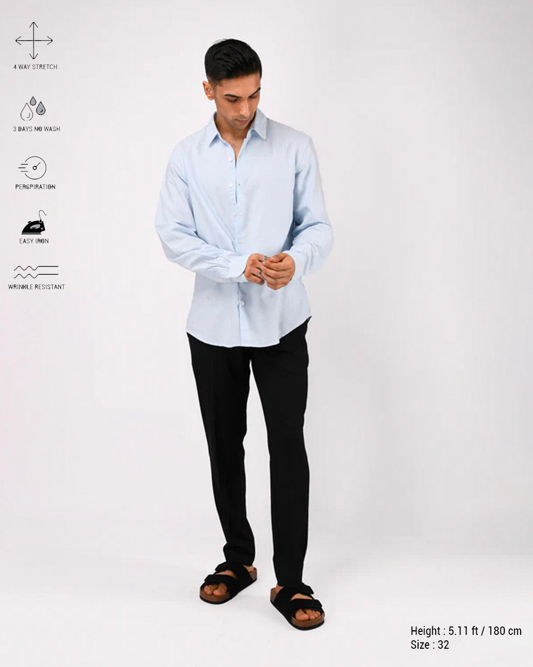 Soft Iron Flexi Tailored Trouser In Black