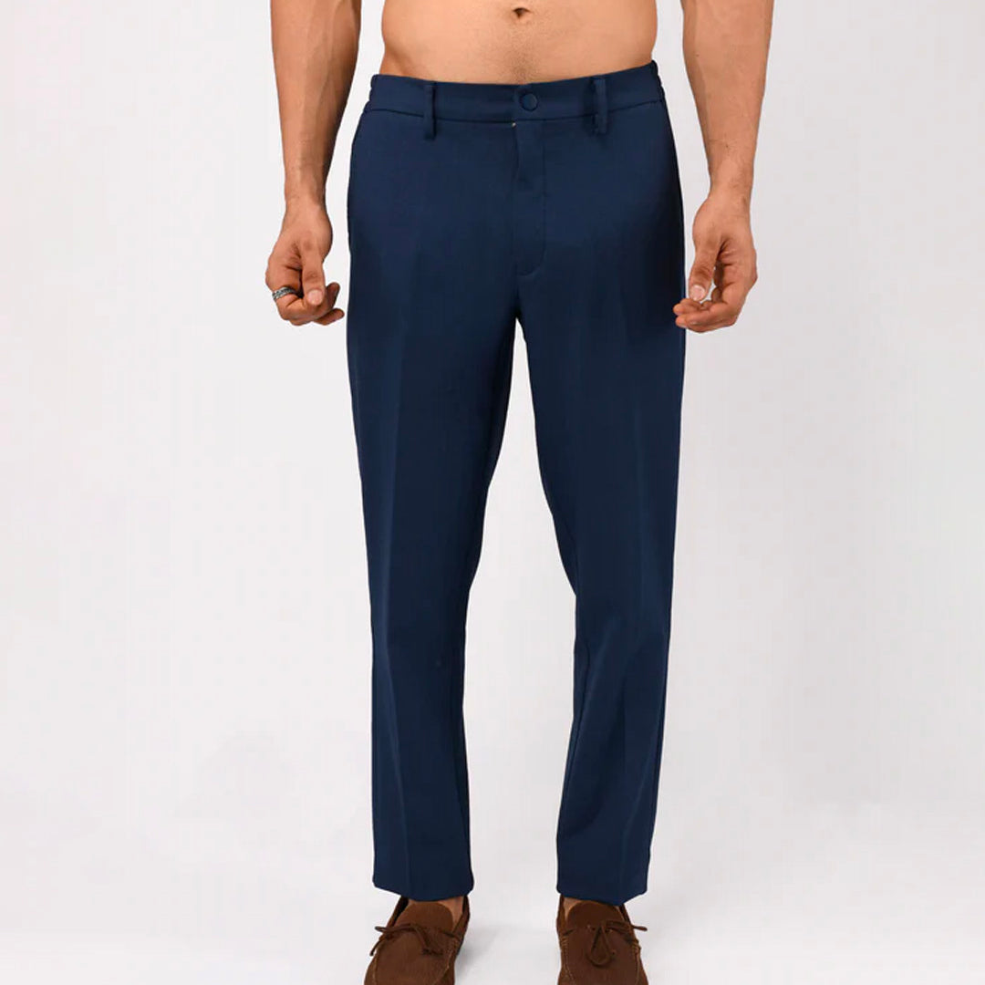 Soft Iron Flexi Tailored Trouser In Blue