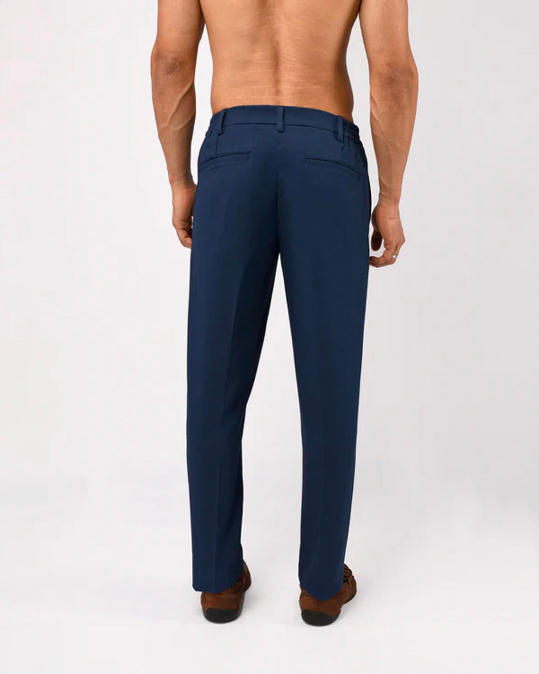 Soft Iron Flexi Tailored Trouser In Blue