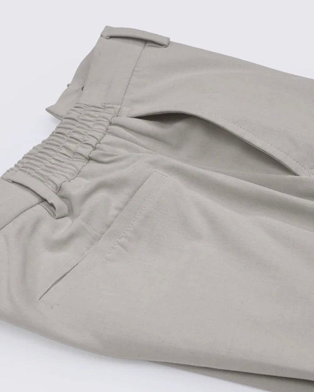Soft Iron Flexi Tailored Trouser In Cream
