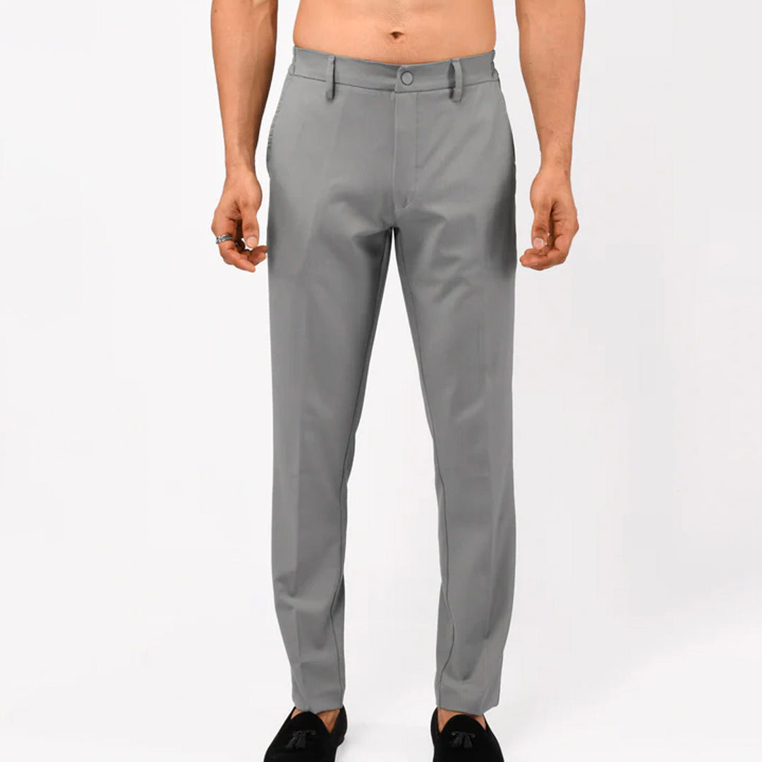 Soft Iron Flexi Tailored Trouser In Light Grey