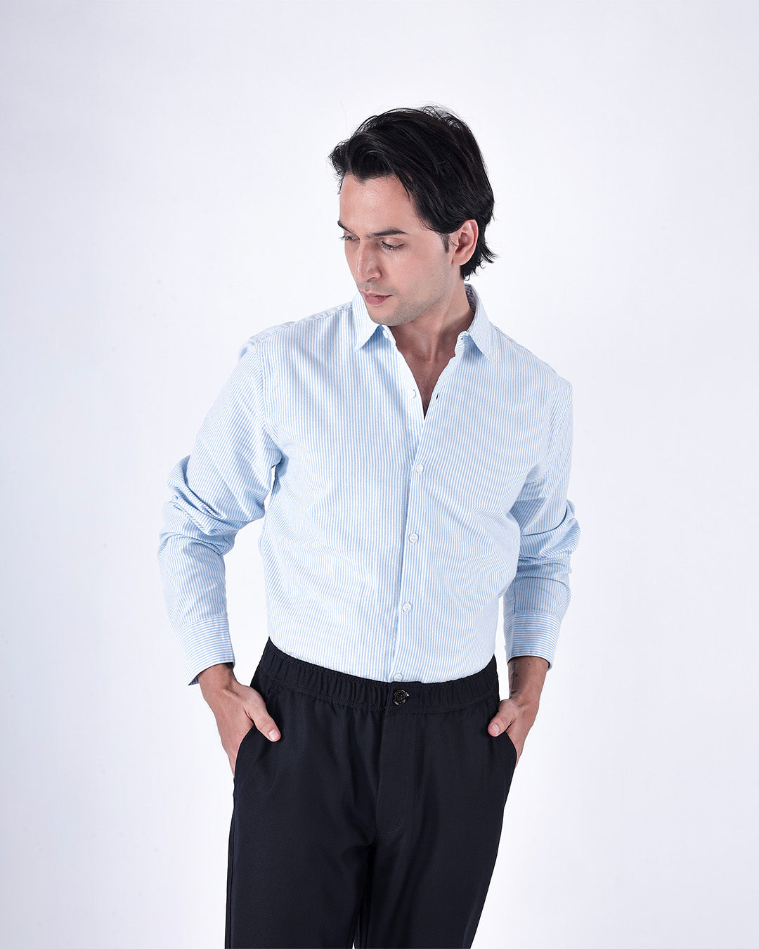 Classic Oxford Stripe Shirt In Blue