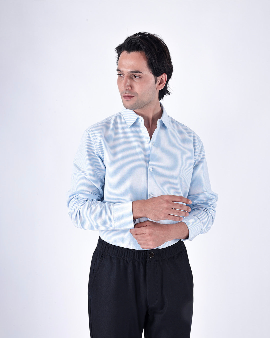 Classic Oxford Stripe Shirt In Blue