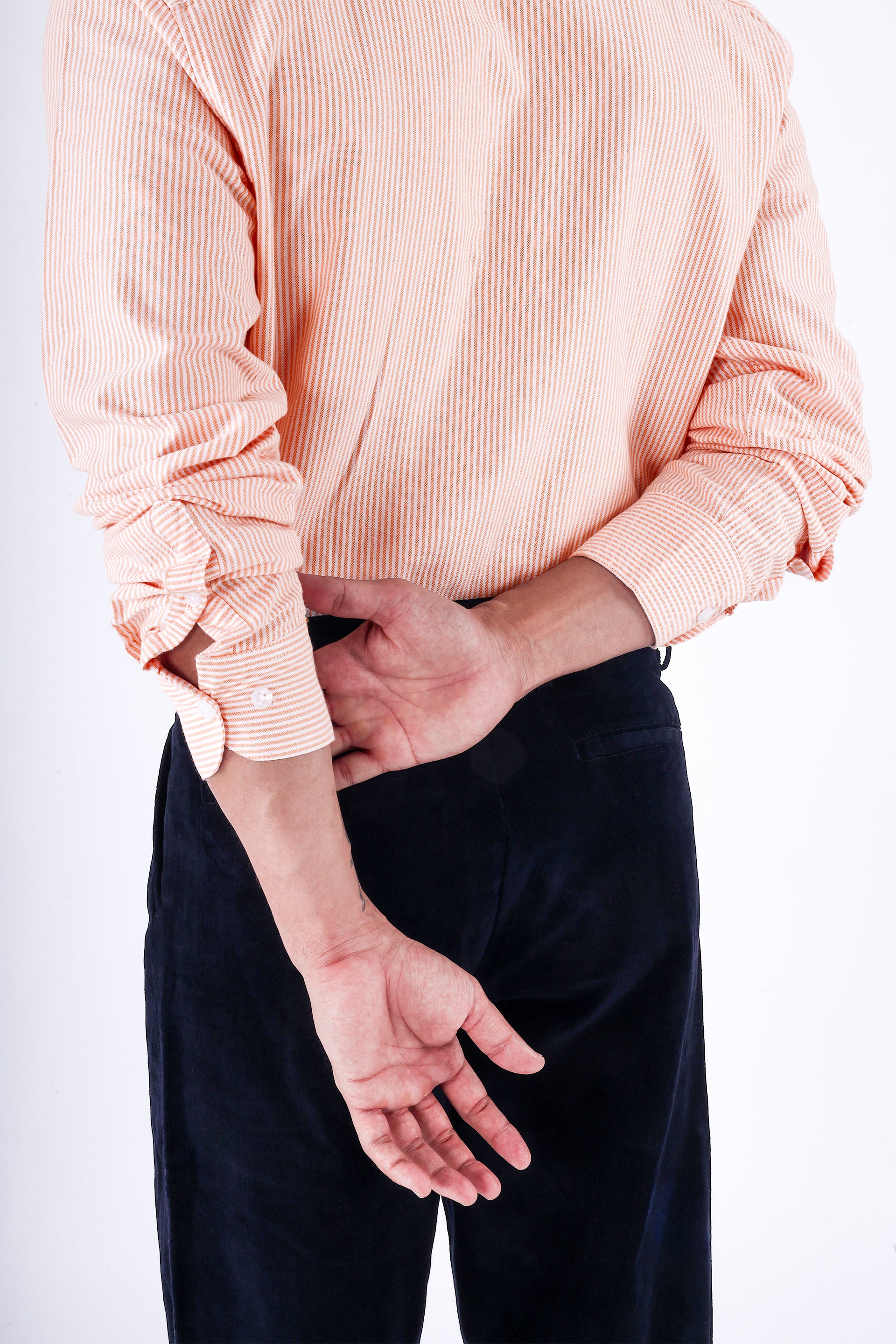 CLASSIC OXFORD STRIPE SHIRT IN ORANGE