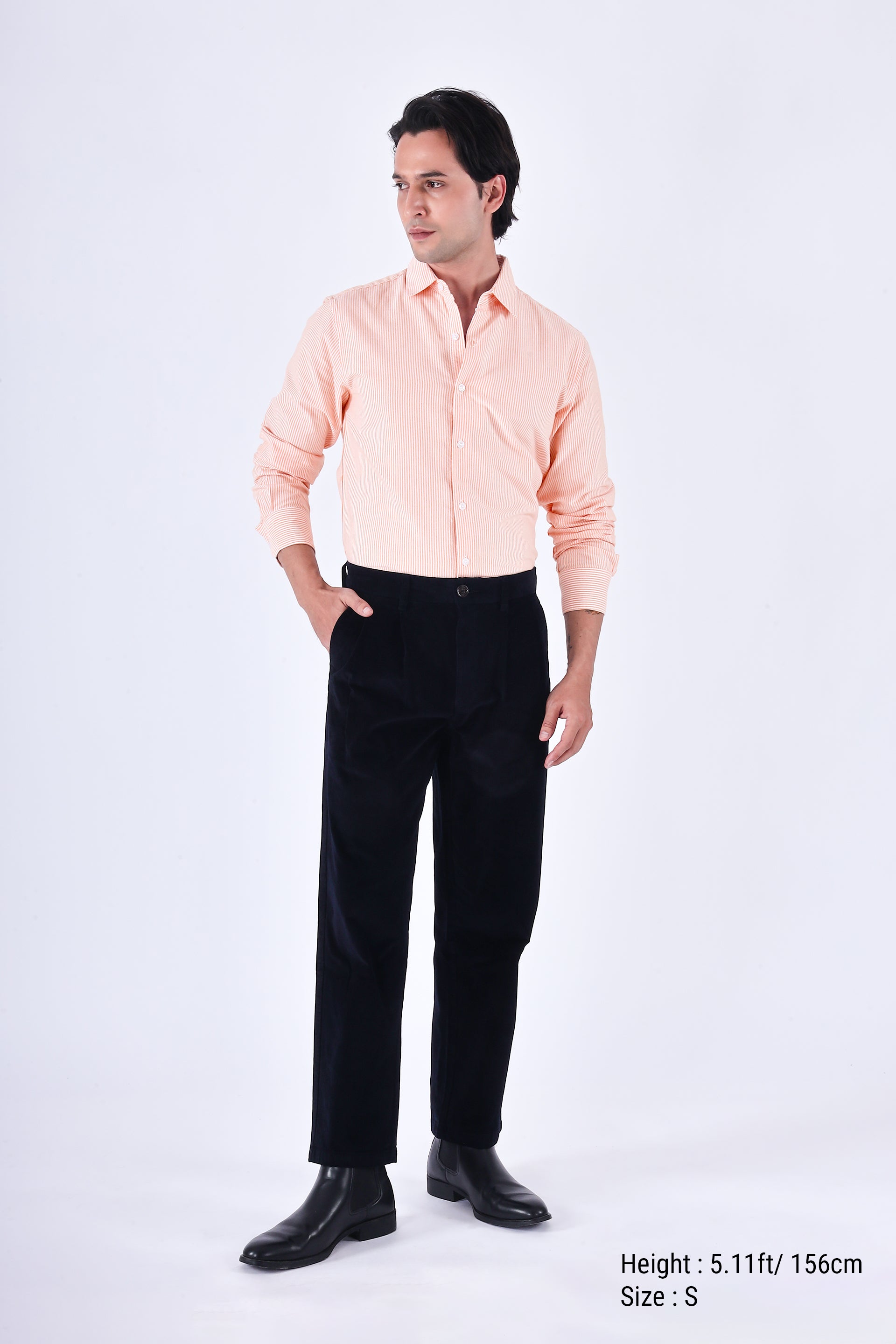 CLASSIC OXFORD STRIPE SHIRT IN ORANGE