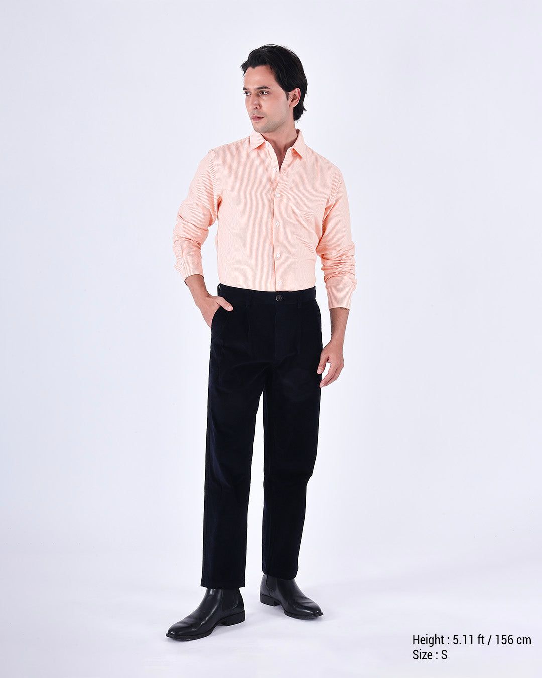 Classic Oxford Stripe Shirt In Orange