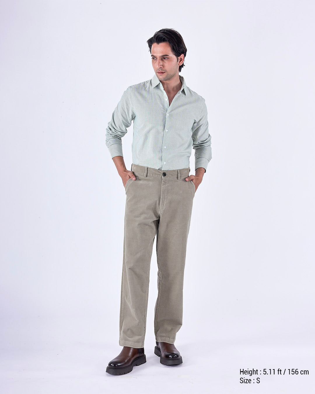 Classic Oxford Stripe Shirt In Green