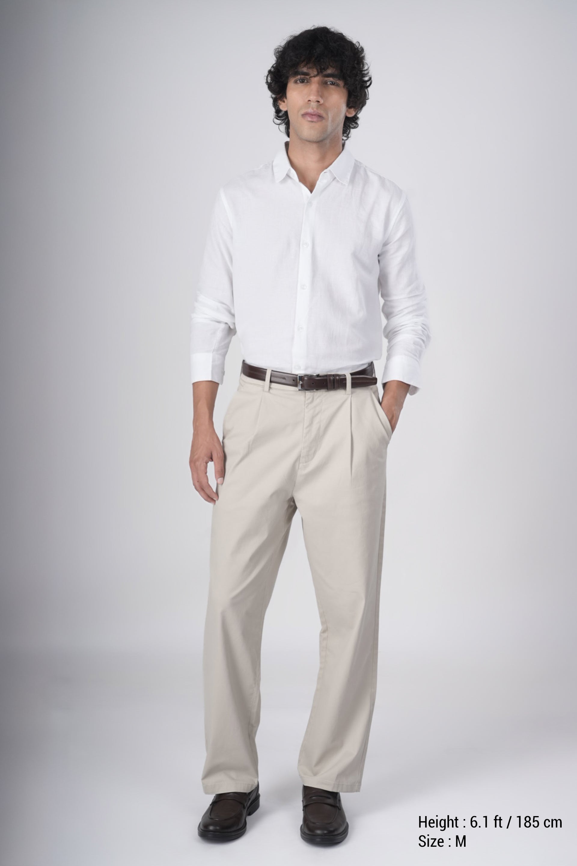 Classic Fused Linen Shirt In White