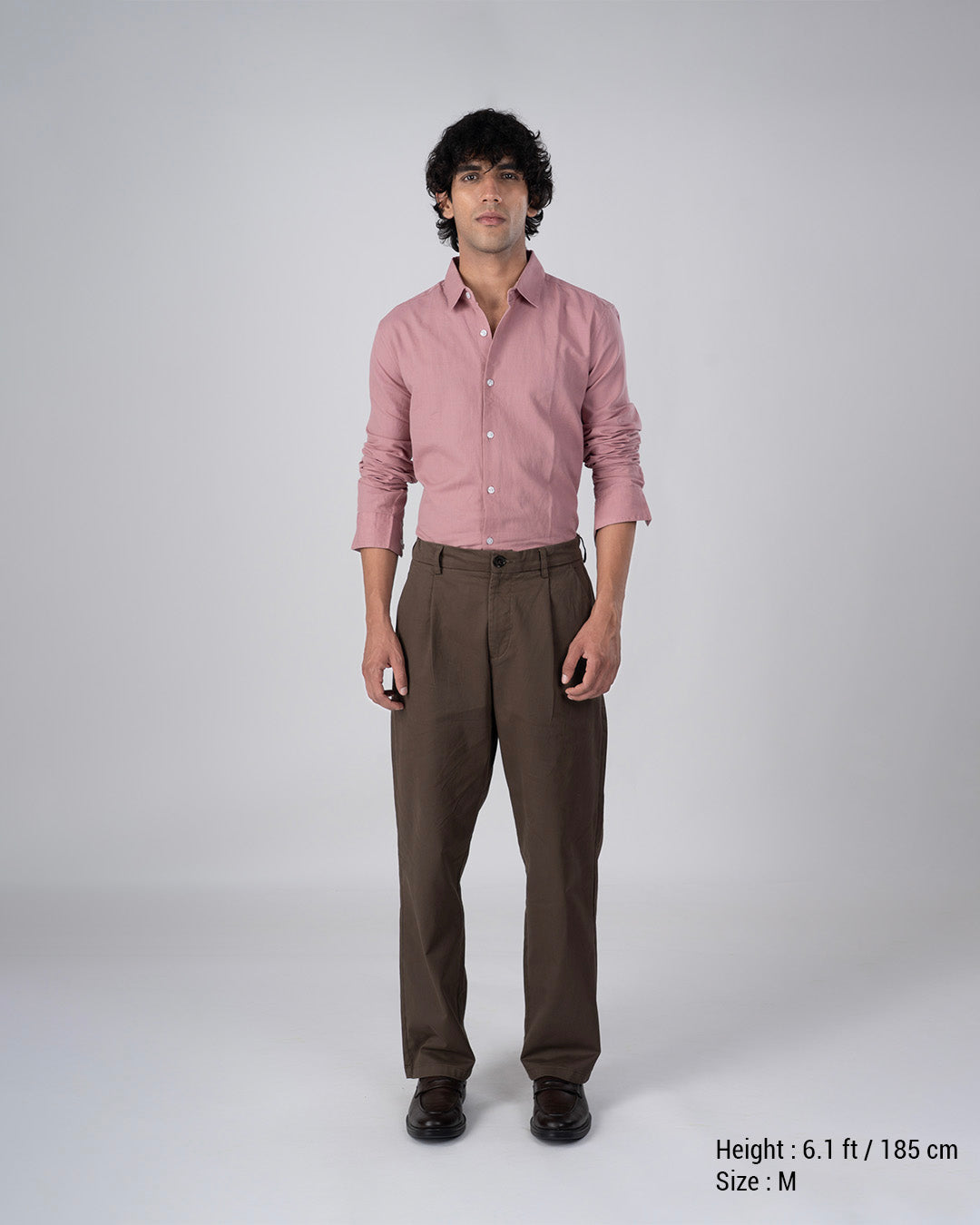 Classic Fused Linen Shirt In Pink