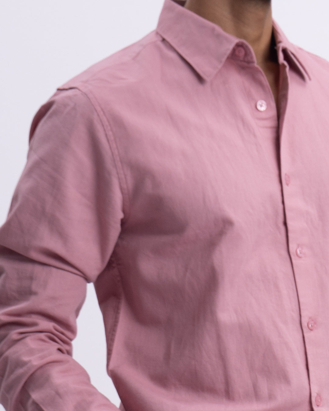 Fused Linen Tailored Shirt In Pink