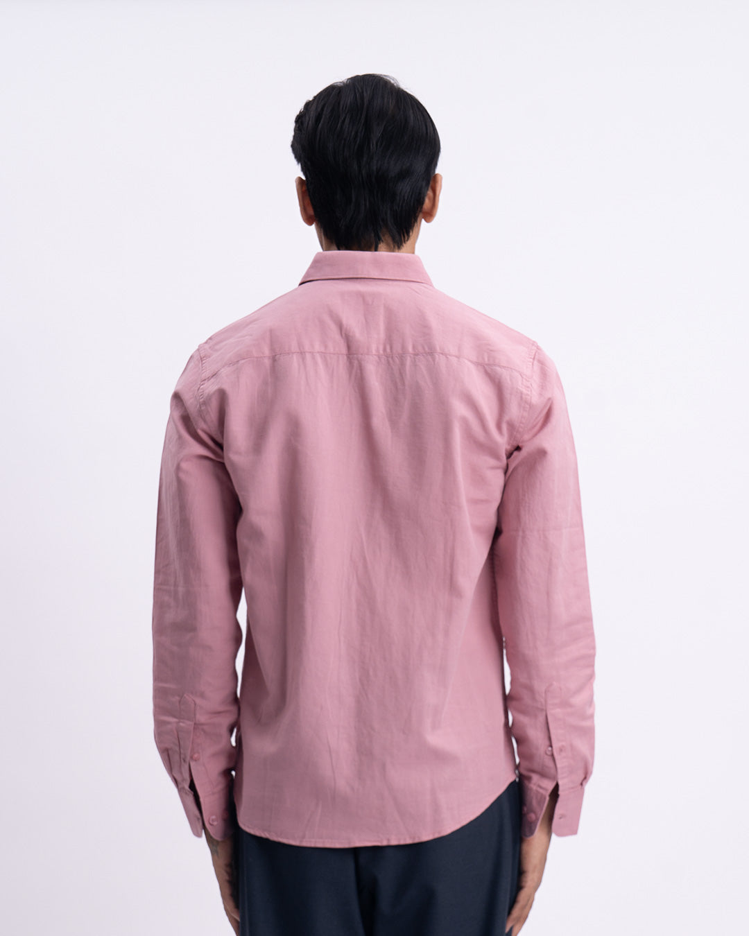 Fused Linen Tailored Shirt In Pink