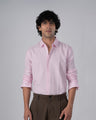 Classic Fused Linen Shirt In Light Pink