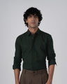 Classic Fused Linen Shirt In Olive