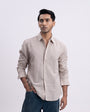 Fused Linen Tailored Shirt In Cream