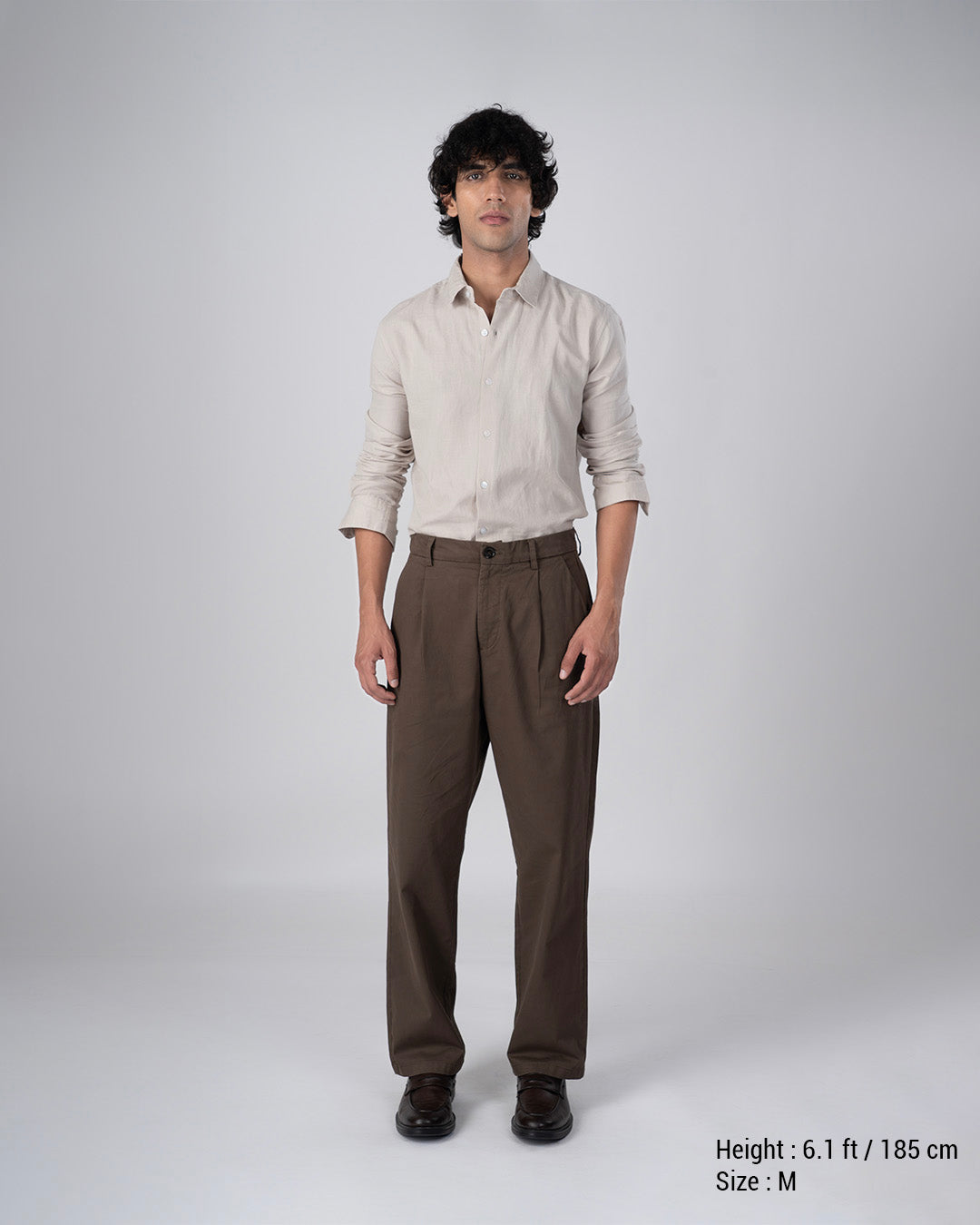 Classic Fused Linen Shirt In Cream
